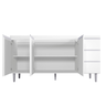 Balcão Gabinete de Pia para Cozinha sem Tampo 150cm 3 Portas Andréia Branco- Mabe Magazine - 3