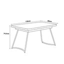 Ver imagem 3 de Mesa Jantar Retangular 4 Lugares 130cm X 74,5cm Pés em Aço Cor:noce com Dourado