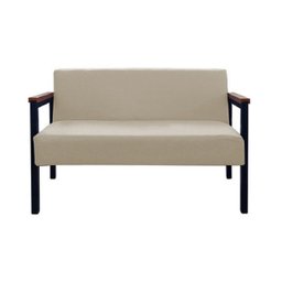 Namoradeira Minas 2 lugares Estilo Industrial GDecor - Tecido linho nude/Bege - 1