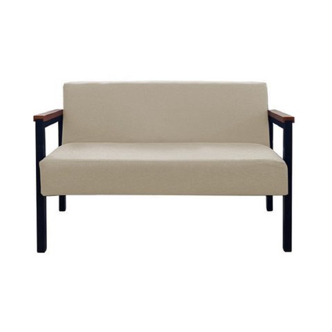 Namoradeira Minas 2 lugares Estilo Industrial GDecor - Tecido linho nude/Bege