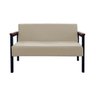 Namoradeira Minas 2 lugares Estilo Industrial GDecor - Tecido linho nude/Bege - 1