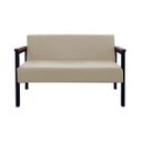 Ver imagem 1 de Namoradeira Minas 2 lugares Estilo Industrial GDecor - Tecido linho nude/Bege