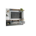 Ver imagem 3 de Painel Vega P/ Tvs até 55'' C/ Gaveteiros e Prateleiras Suporte para Itens - Cinza Perolizado/