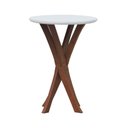 Ver imagem 1 de Mesa Lateral Tiê Tampo Redondo Ø42 Amêndoa/Branco