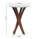 Ver imagem 2 de Mesa Lateral Tiê Tampo Redondo Ø42 Amêndoa/Branco