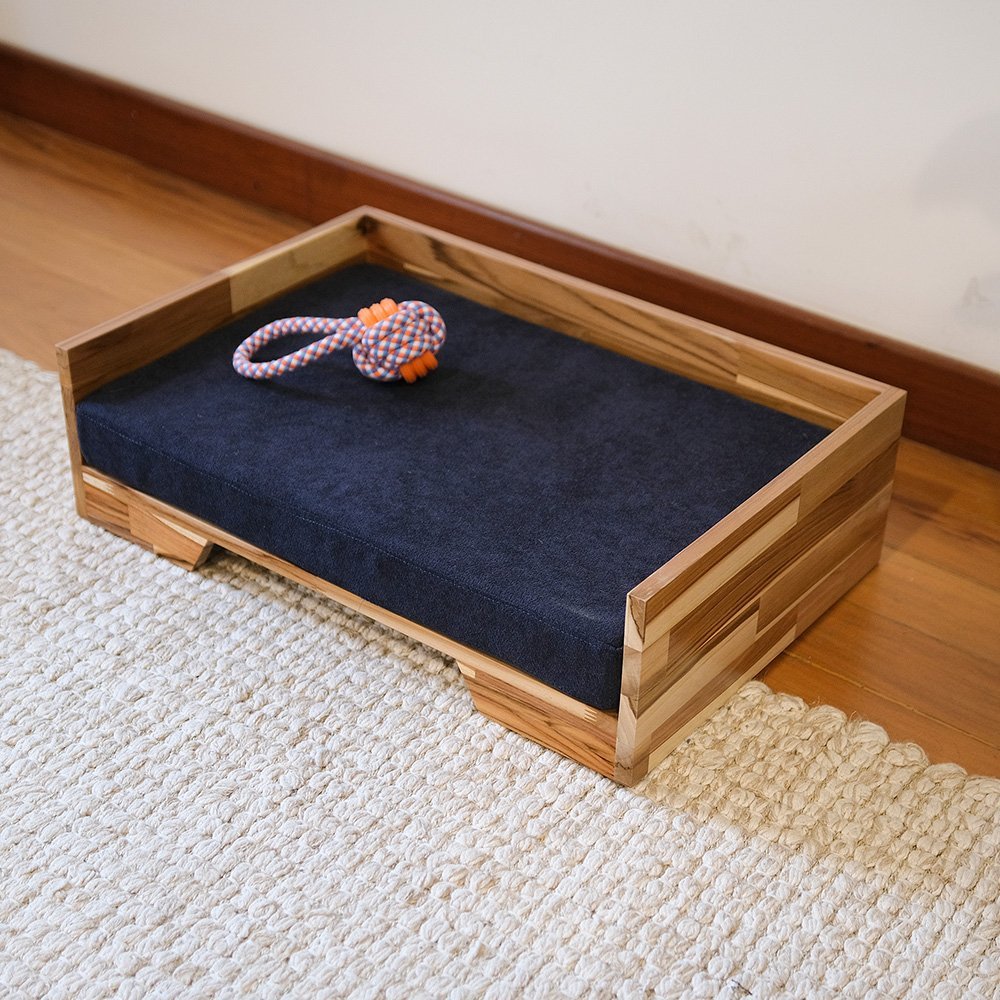 Cama Pet de Madeira Maciça Teca Grande Azul Tatek MadeiraMadeira