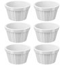 Conjunto 6 Ramekins Brancos Canelados 90ml Plástico Potinho Bowl Pequeno Uno Coza - 1