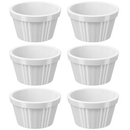Conjunto 6 Ramekins Brancos Canelados 90ml Plástico Potinho Bowl Pequeno Uno Coza - 1 Conjunto 6 Ramekins Brancos Canelados 90ml Plástico Potinho Bowl Pequeno Uno Coza - 1