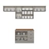 Cozinha Completa Americana 7 Portas 3 Gavetas com Tampo 100% Mdf Cinza/nature - Henn - 3