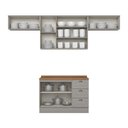 Ver imagem 3 de Cozinha Completa Americana 7 Portas 3 Gavetas com Tampo 100% Mdf Cinza/nature - Henn