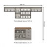 Cozinha Completa Americana 7 Portas 3 Gavetas com Tampo 100% Mdf Cinza/nature - Henn - 4