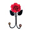 Porta Toalha Duplo Rustico Flor Vermelho Ferro - 1