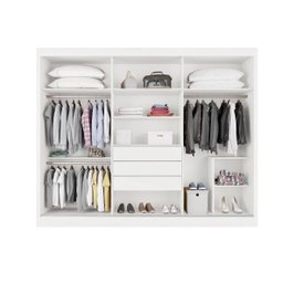GUARDA-ROUPA SINTRA 3PTS CORRER 2 ESPELHOS 3 GVT - BRANCO PEROBA BRANCO - 5