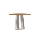 Ver imagem 1 de Mesa de Jantar Redonda Isabela S/vidro C/tampo de Madeira 1,20m New Ceval - Off White/ype