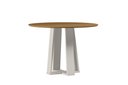 Ver imagem 1 de Mesa de Jantar Redonda Isabela S/vidro C/tampo de Madeira 1,20m New Ceval - Off White/ype