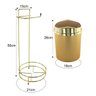 Suporte para Papel Higiênico com Lixeira Dourada Fosco 5 Litros - 5