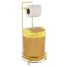 Suporte para Papel Higiênico com Lixeira Dourada Fosco 5 Litros - 1