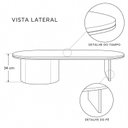 Ver imagem 5 de Mesa de Centro Oval Aurora 137 cm Mel/Champanhe
