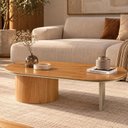 Ver imagem 1 de Mesa de Centro Oval Aurora 137 cm Mel/Champanhe