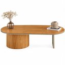 Ver imagem 3 de Mesa de Centro Oval Aurora 137 cm Mel/Champanhe