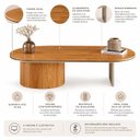 Ver imagem 6 de Mesa de Centro Oval Aurora 137 cm Mel/Champanhe