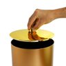 Suporte para Papel Higiênico com Lixeira 5 Litros Tampa Dourado Fosco - 3