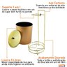 Suporte para Papel Higiênico com Lixeira 5 Litros Tampa Dourado Fosco - 6