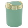 Suporte Para Papel Higiênico Lixeira Basculante 5 Litros - Dourado - Verde claro - 3