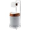 Suporte Para Papel Higiênico Com Lixeira Basculante Rosé Gold 5 Litros - Cinza claro - 1