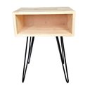 Ver imagem 3 de Mesa Lateral de Ferro e Madeira Industrial HairPin Uno Natural e Preto