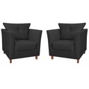 Ver imagem 1 de Kit 2 Poltronas Isa Luxuosa para Recepção e Escritório Advocacia - Sv Decor:preto