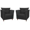 Kit 2 Poltronas Isa Luxuosa para Recepção e Escritório Advocacia - Sv Decor:preto - 1