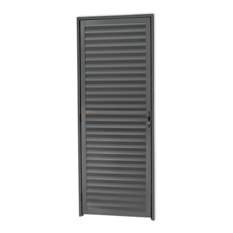 Porta Veneziana Alumínio 80 D. L25 Cinza Brimak