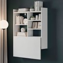 Ver imagem 5 de Escrivaninha Mesa Dobrável com Estante 63cm Branco