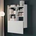 Ver imagem 5 de Escrivaninha Mesa Dobrável com Estante 63cm Branco
