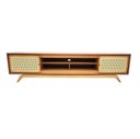 Ver imagem 2 de Rack Sala Tv até 75 Polegadas Ricco 220 Cm Laminado Portas Palhinha Amêndoa