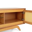 Ver imagem 5 de Rack Sala Tv até 75 Polegadas Ricco 220 Cm Laminado Portas Palhinha Amêndoa