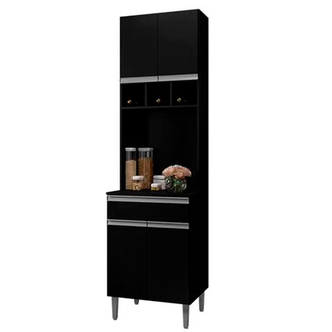 Paneleiro Duplo 4 Portas Andréia Preto 1846 Ajl Móveis