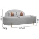 Ver mais imagens de Sofá Orgânico 2 Lugares Living e Puff Maitê 1.80m Linho Cinza Sofa Store