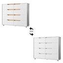 Ver imagem 5 de Cômoda para Quarto 8 Gavetas 136cm Doble Flex Branco/freijó - Albatroz