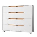 Ver imagem 2 de Cômoda para Quarto 8 Gavetas 136cm Doble Flex Branco/freijó - Albatroz