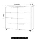 Ver imagem 4 de Cômoda para Quarto 8 Gavetas 136cm Doble Flex Branco/freijó - Albatroz