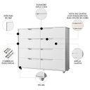 Ver imagem 3 de Cômoda para Quarto 8 Gavetas 136cm Doble Flex Branco/freijó - Albatroz
