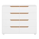 Ver mais imagens de Cômoda para Quarto 8 Gavetas 136cm Doble Flex Branco/freijó - Albatroz