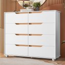 Ver imagem 1 de Cômoda para Quarto 8 Gavetas 136cm Doble Flex Branco/freijó - Albatroz