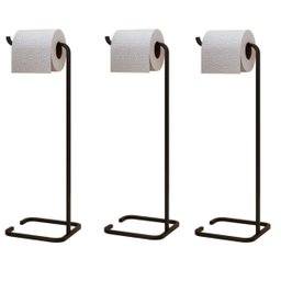 Kit 3 Porta Papel Higiênico para Banheiro Level Preto - 1 Kit 3 Porta Papel Higiênico para Banheiro Level Preto - 1
