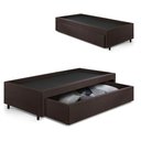 Ver imagem 1 de Base Box Cama Viúva com Gaveta Sapateira para Colchão 120x203 Cm Courino Linho