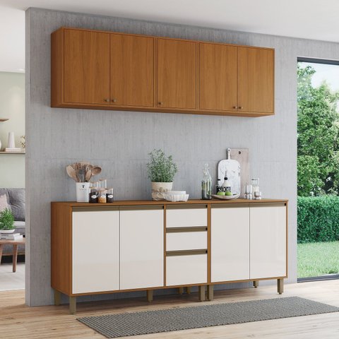 Cozinha Modulada Compacta 5 Peças com Balcão Pia com Tampo Venaly