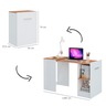 Mesa Escrivaninha Dobravel Float Estudos Computador Pequena:Branco/Savana - 3