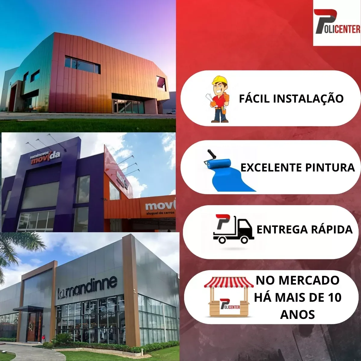 Chapa Acm Pvdf 4mm 1,50 X 5,0 Metros - 10